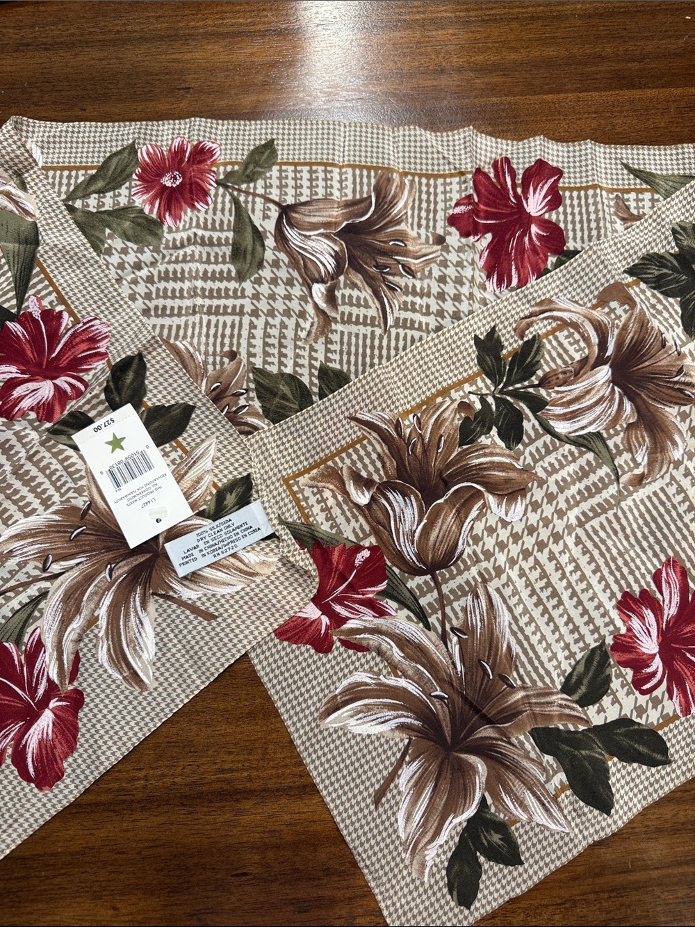 100% silk floral scarf